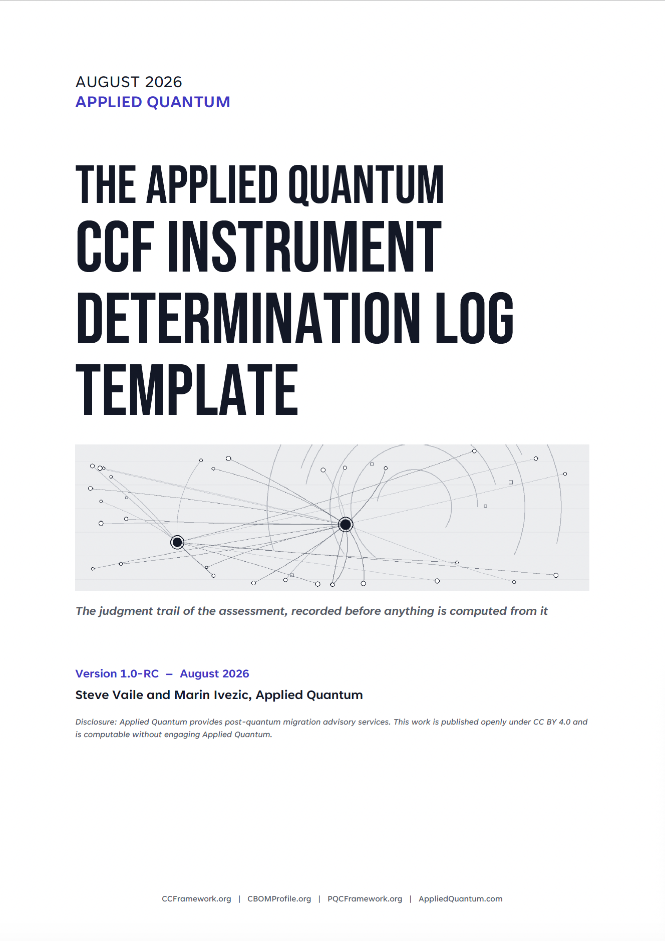CCF Instrument – Determination Log v1.0-RC