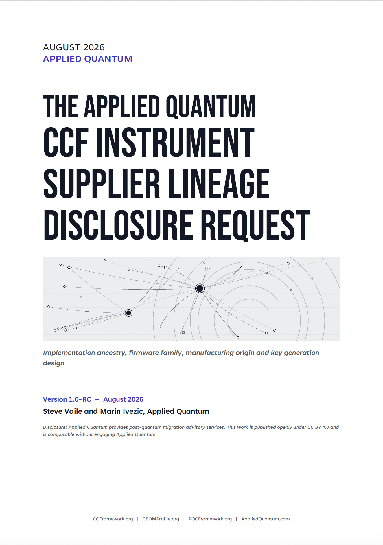 CCF Instrument – Supplier Lineage Disclosure Request v1.0-RC